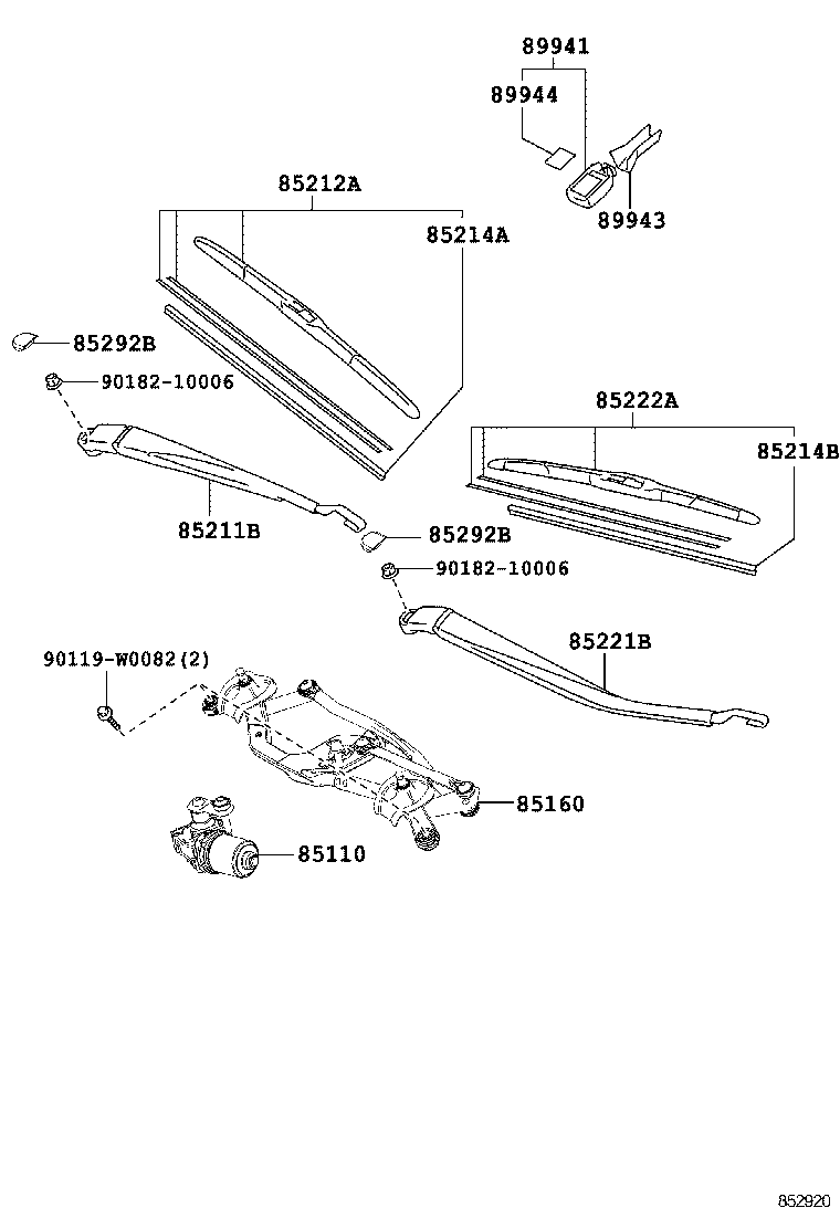 85150-02300 LINK ASSY, WINDSHIELD WIPER product image