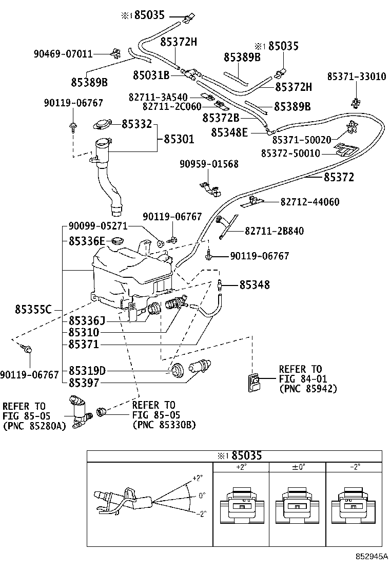 Toyota 85386-50010 CAP, WINDSHIELD WASHER JAR