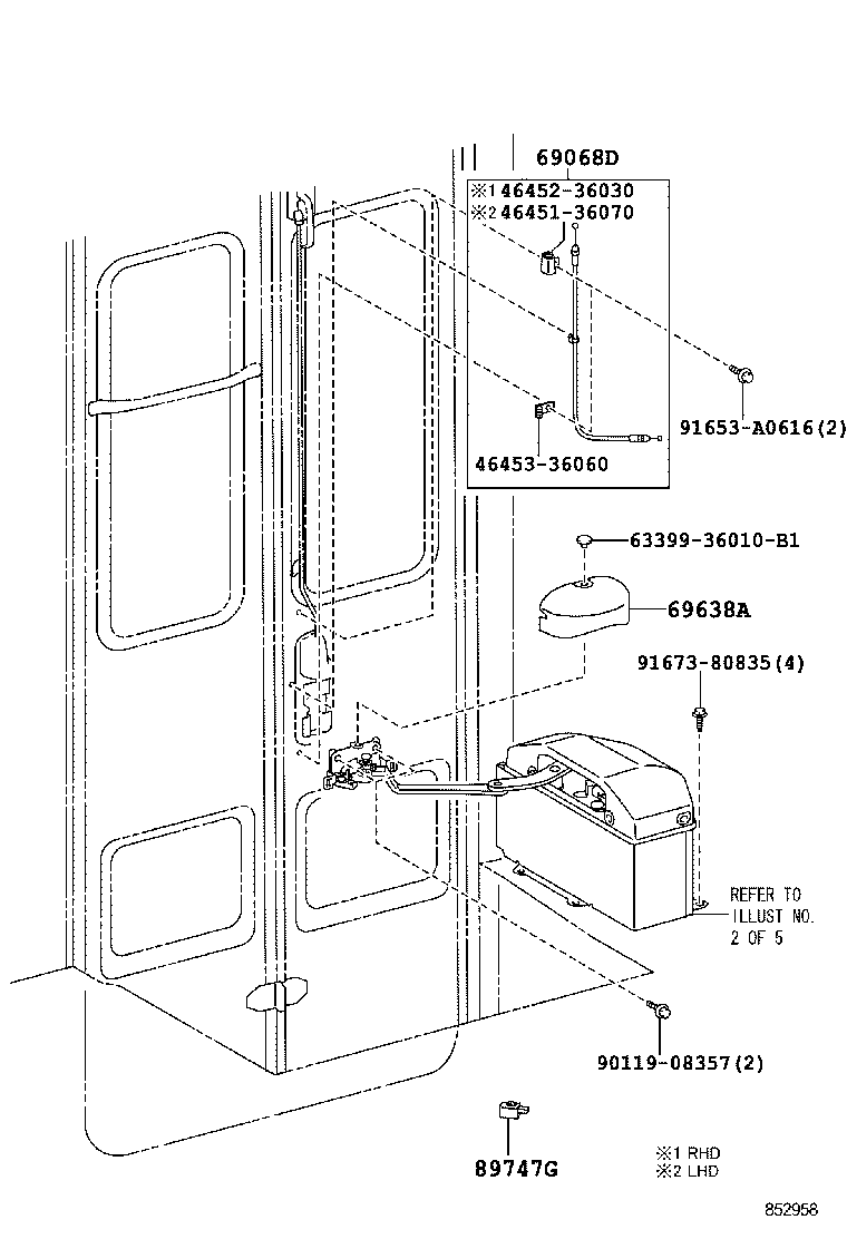 69608-36030 LINK SUB-ASSY, CENTER DOOR REMOTE CONTROL product image