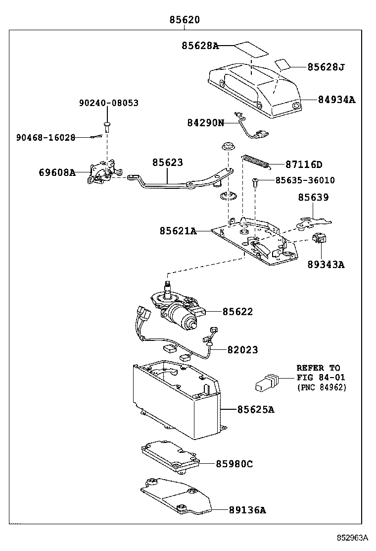 85620-36290 MOTOR ASSY, AUTOMATIC DOOR REGULATOR product image