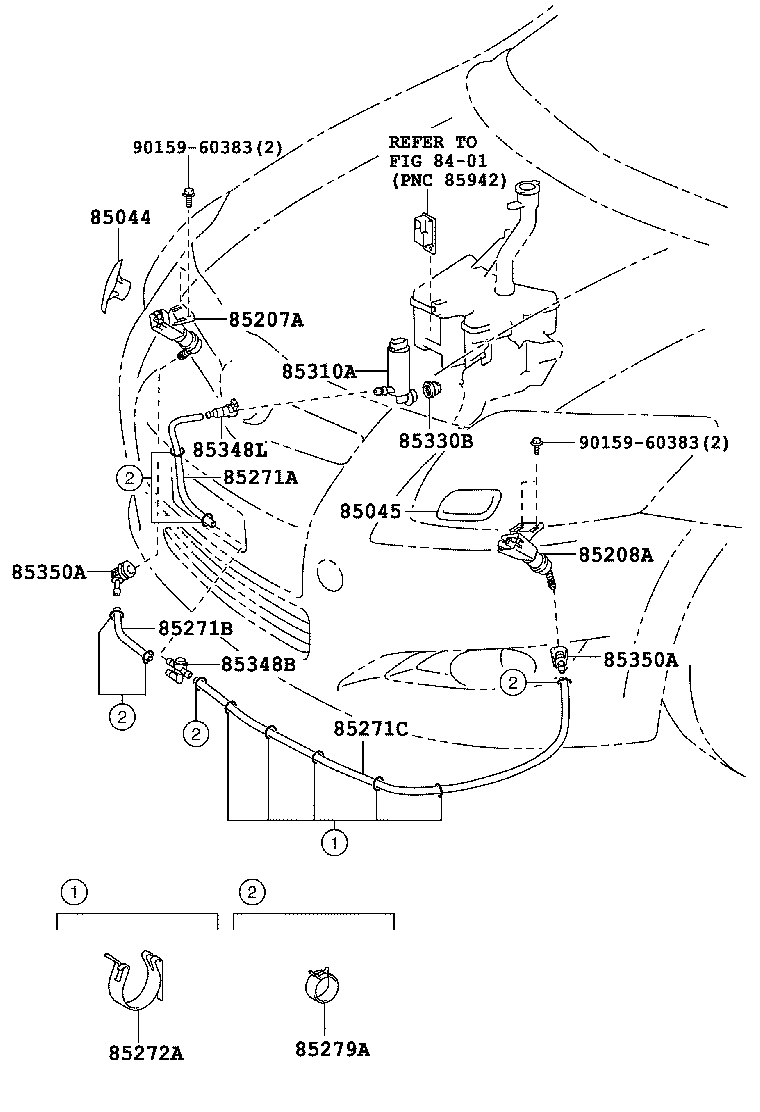 85207-02090 ACTUATOR SUB-ASSY, HEADLAMP WASHER, RH product image