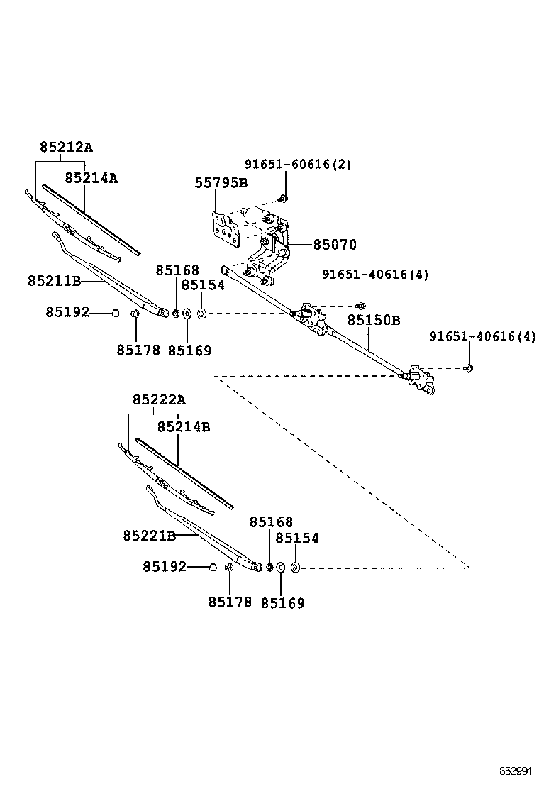 55795-36011 BRACKET, FRONT WIPER MOTOR product image