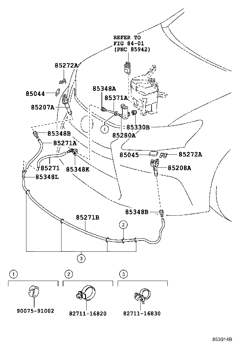 85207-75040 ACTUATOR SUB-ASSY, HEADLAMP WASHER, RH product image