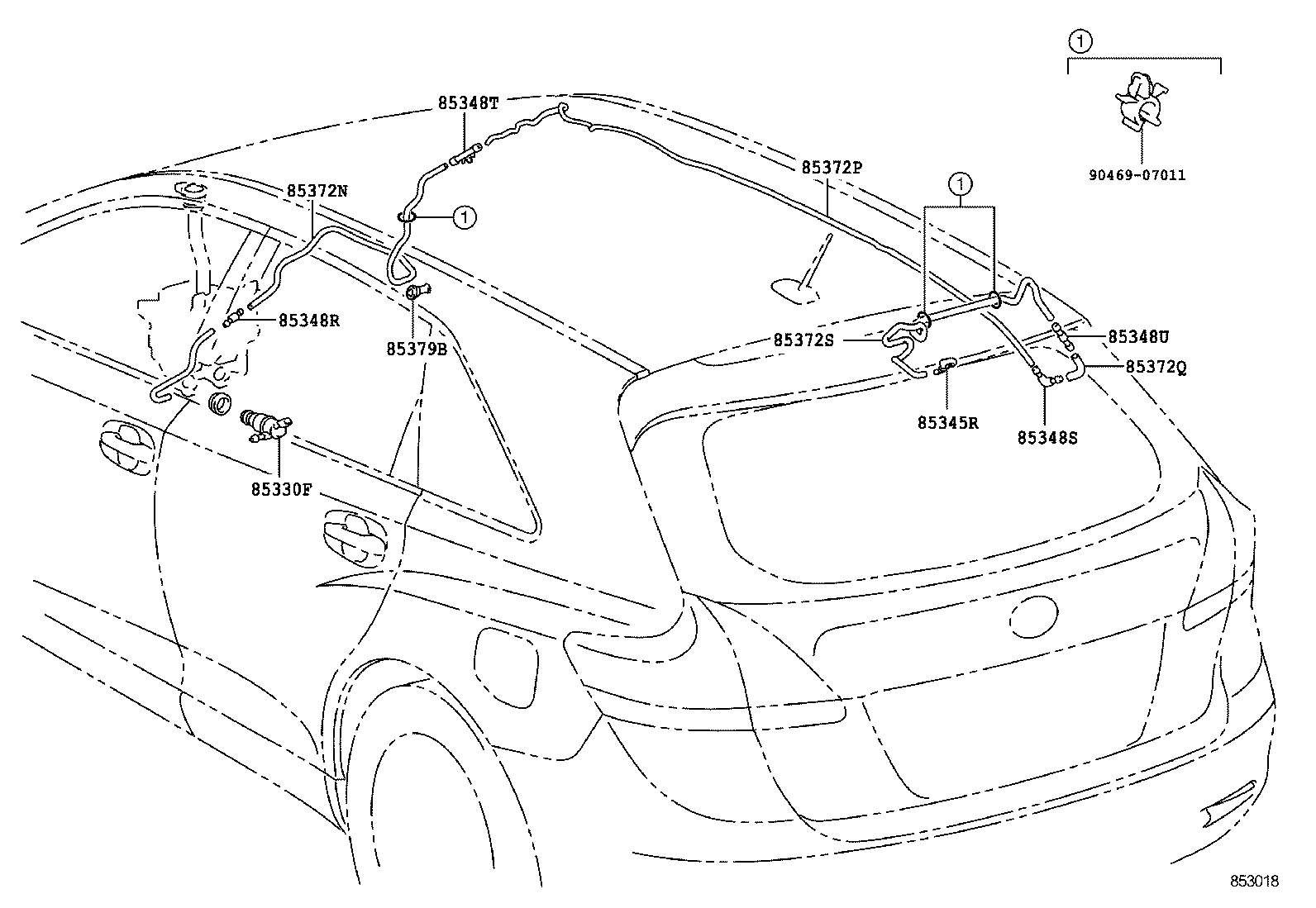 90068-33089 HOSE, REAR WASHER (FROM JOINT TO JOINT), NO.4 product image