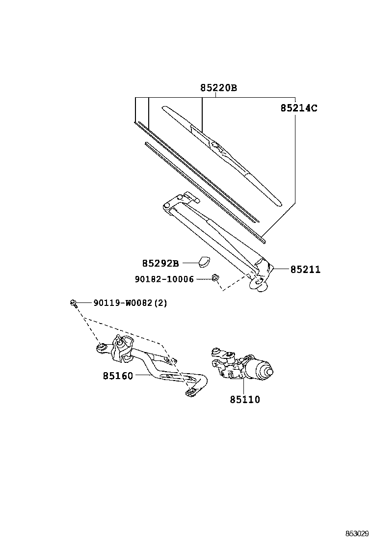 85222-0D180 BLADE, FRONT WIPER product image