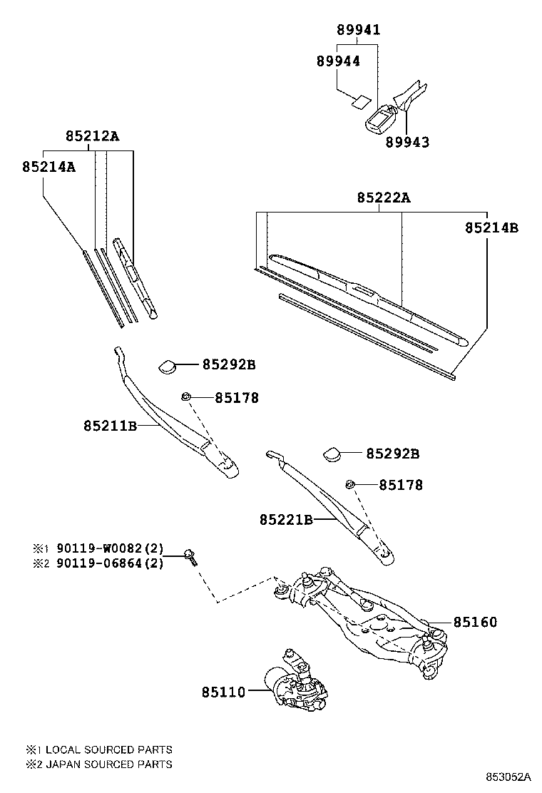 85150-02330 LINK ASSY, WINDSHIELD WIPER product image