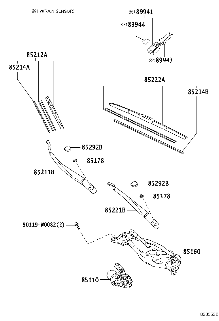 85214-02260 RUBBER, WIPER, RH product image