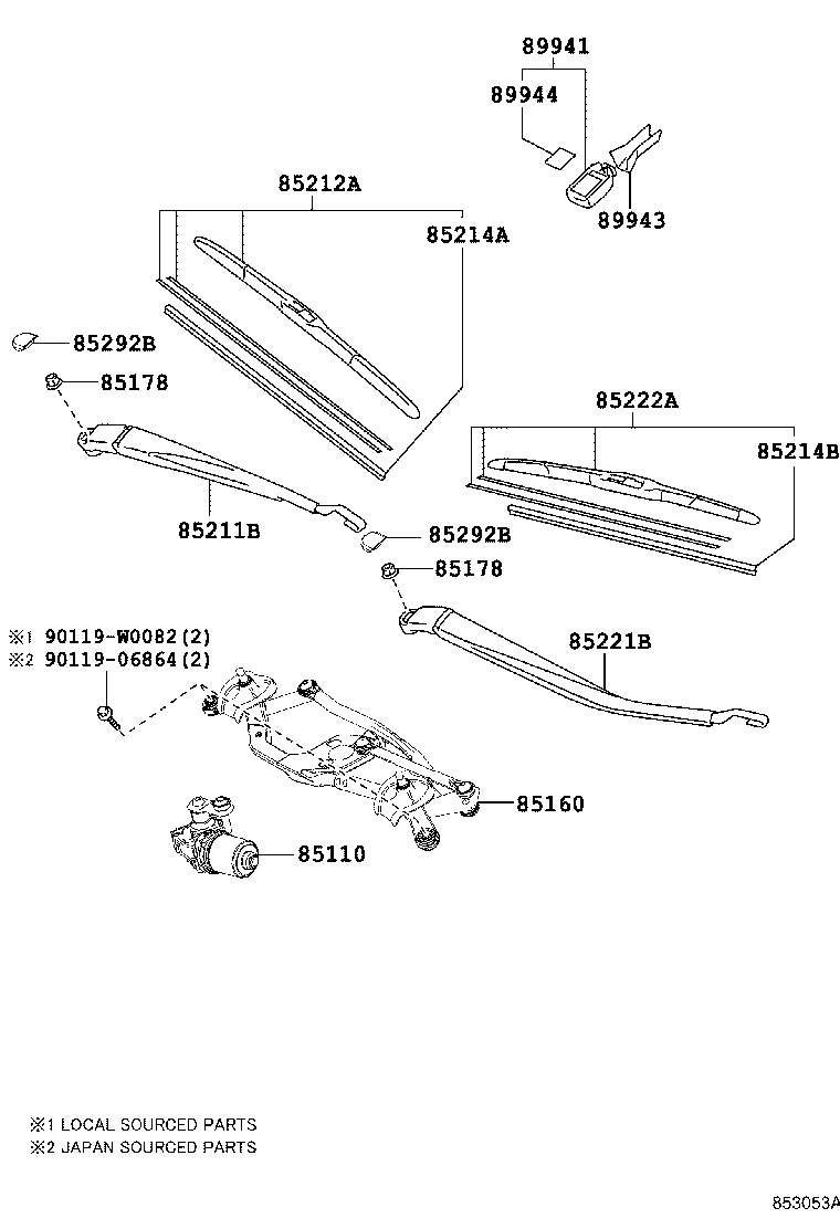 85150-02330 LINK ASSY, WINDSHIELD WIPER product image