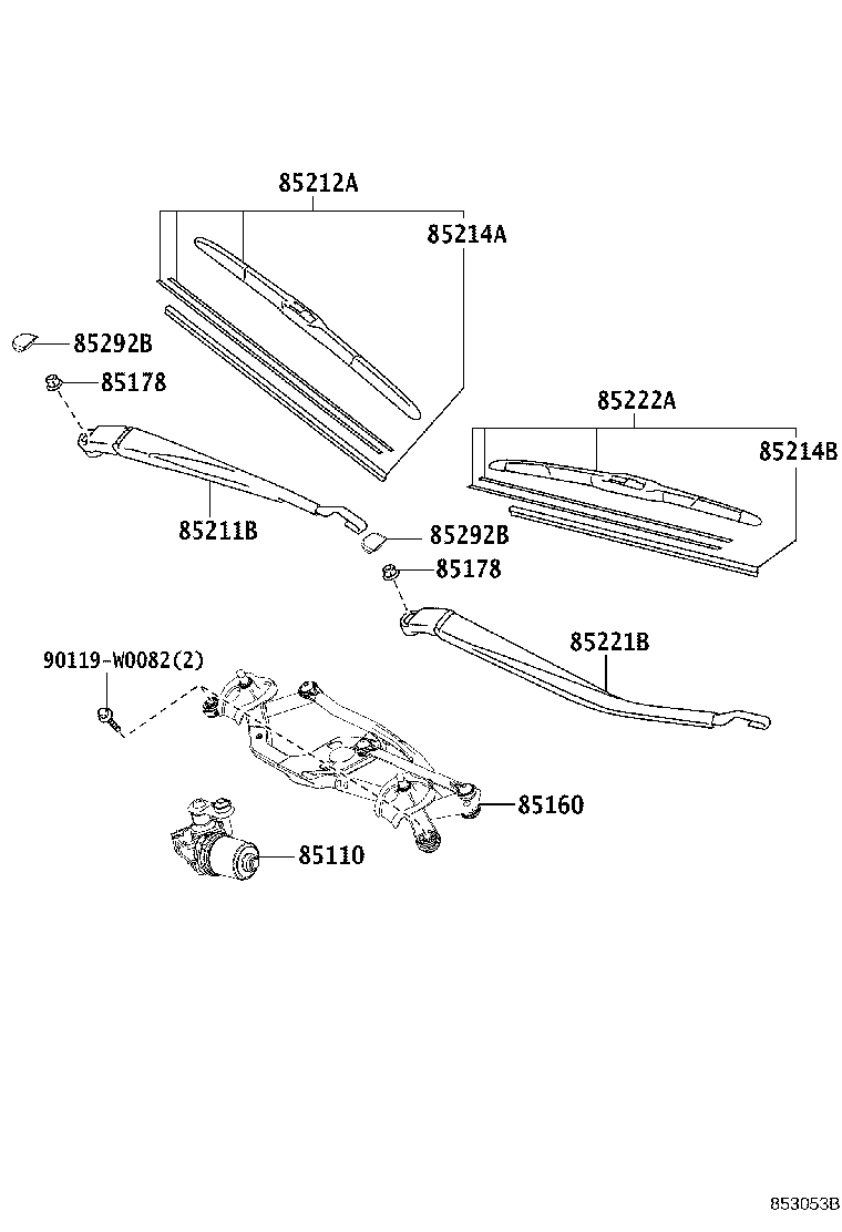 85214-02260 RUBBER, WIPER, RH product image