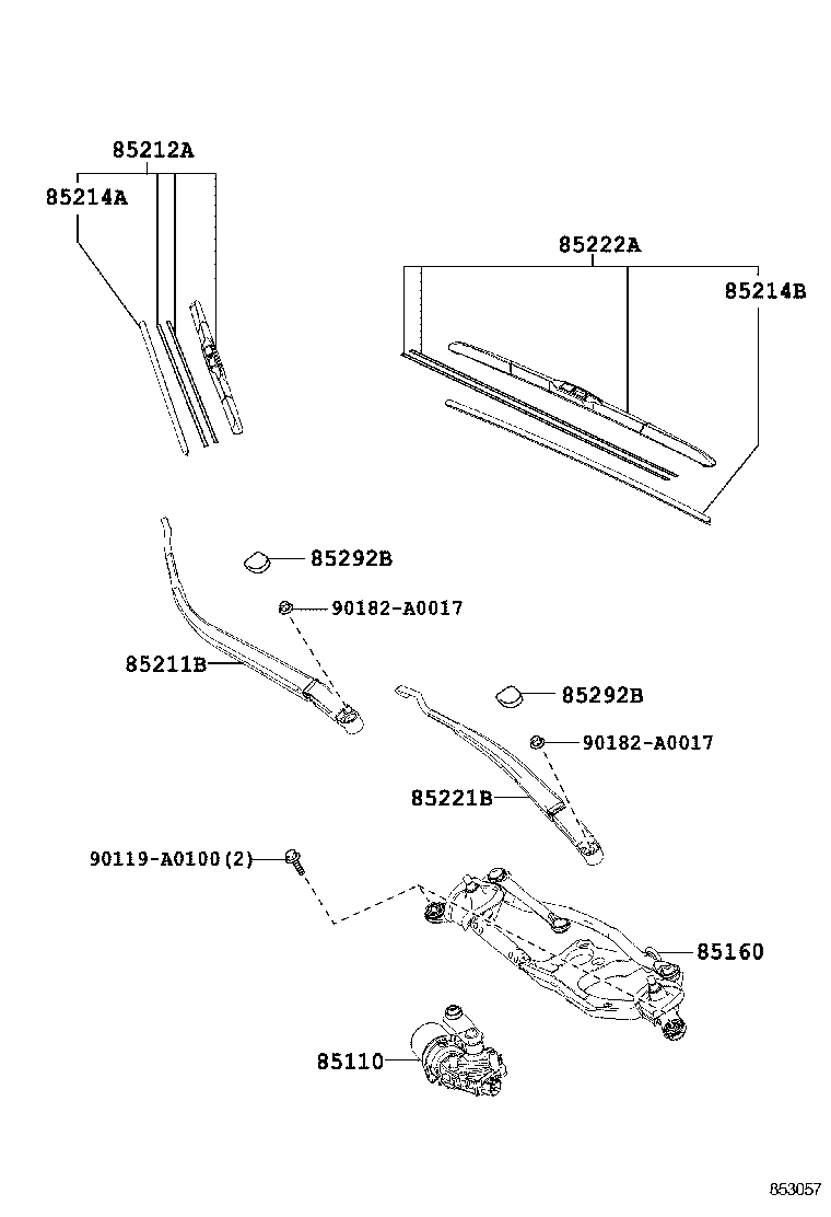85214-0R040 RUBBER, WIPER, RH product image