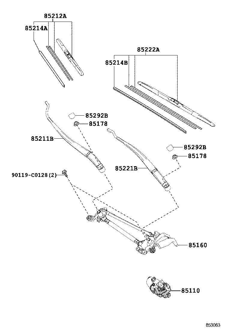 85150-0R040 LINK ASSY, WINDSHIELD WIPER product image