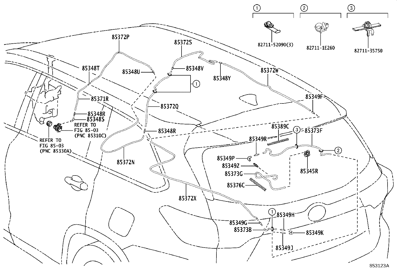 Toyota 90068-33220 HOSE, REAR WASHER (FROM JOINT TO JOINT), NO.4