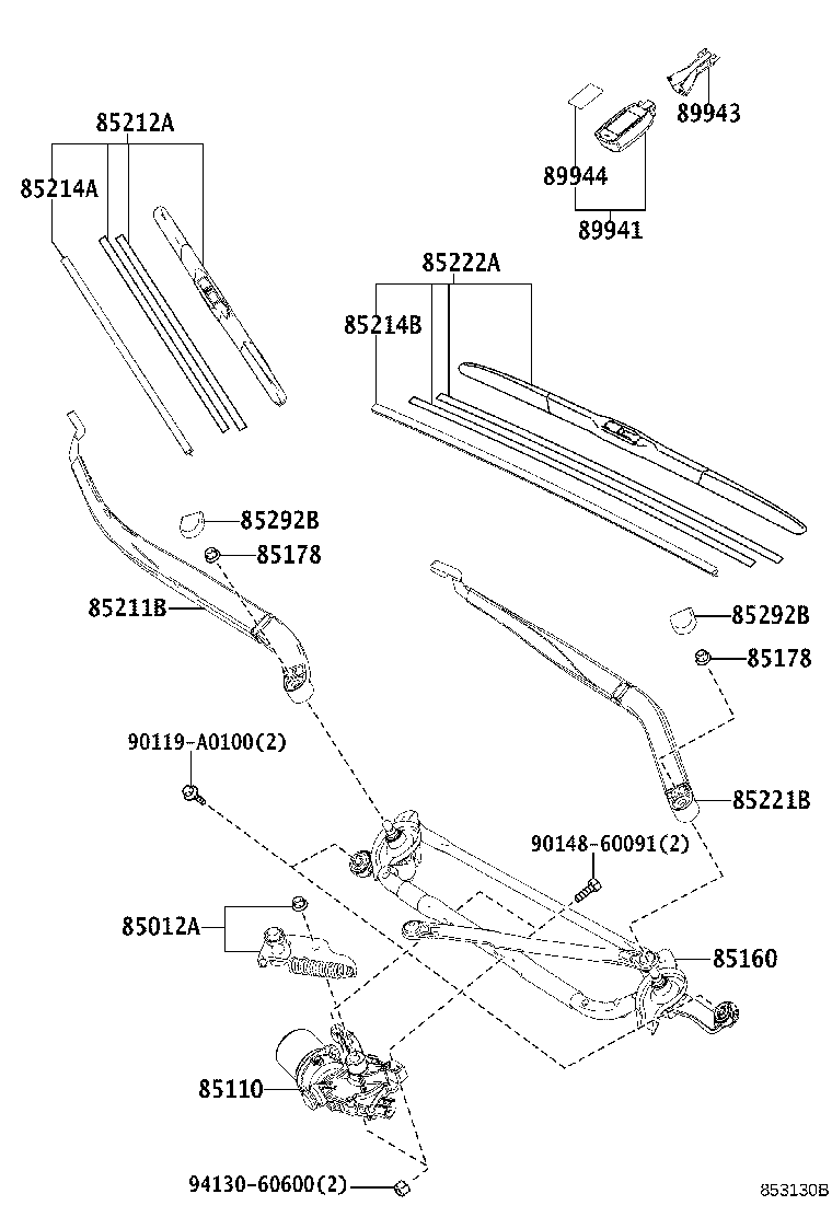 Toyota 85150-0E050 LINK ASSY, WINDSHIELD WIPER