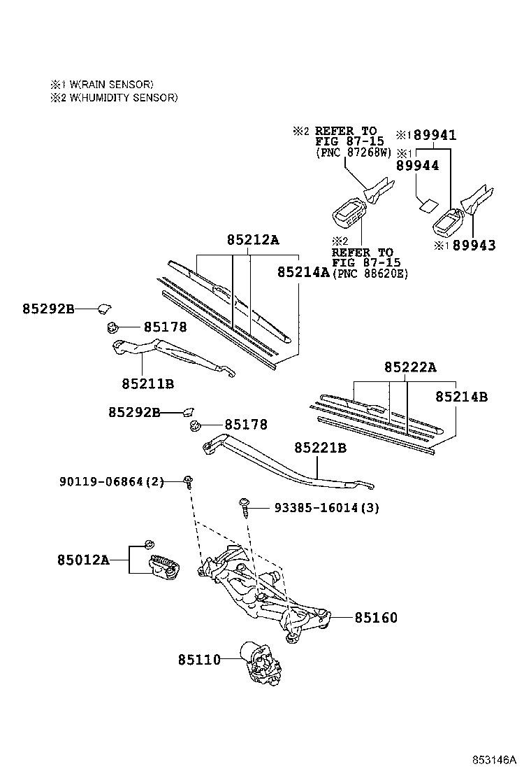 85110-76020 MOTOR ASSY, WINDSHIELD WIPER product image