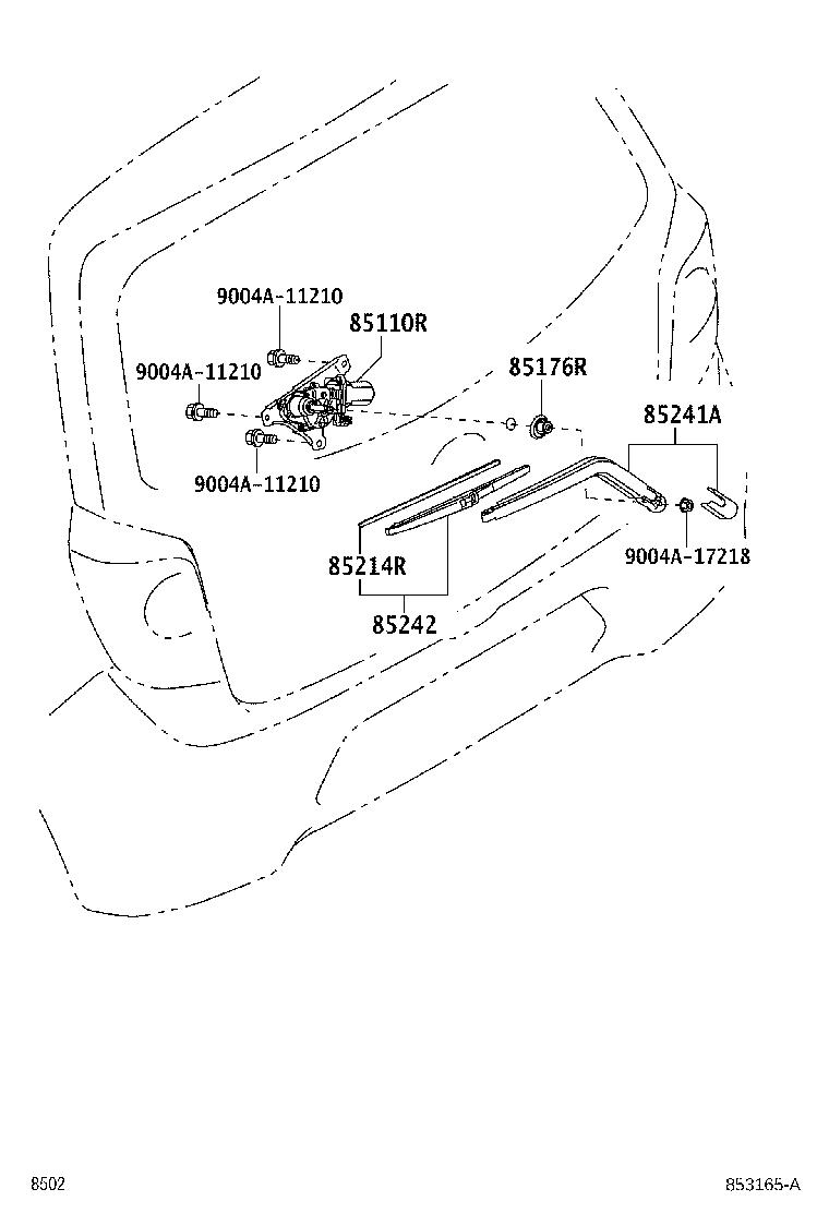 85176-87603 CAP, REAR WIPER LINK product image