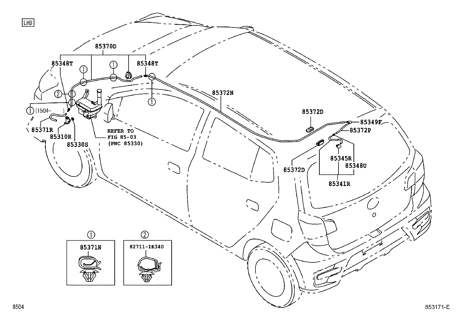 85391-BZ080 NOZZLE, REAR WASHER product image