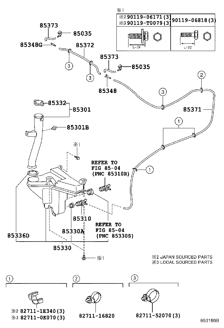 85355-71020 JAR ASSY, WINDSHIELD WASHER product image
