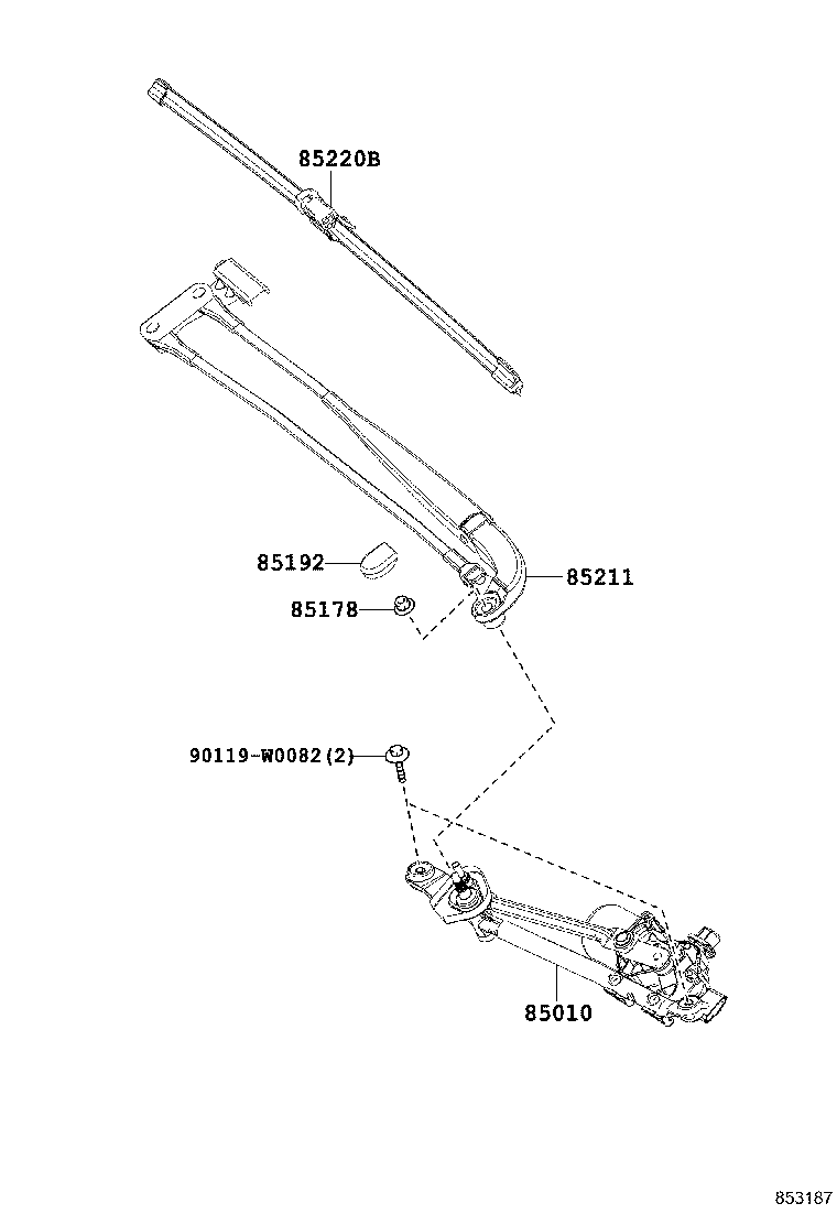 85212-0H020 BLADE, FRONT WIPER product image