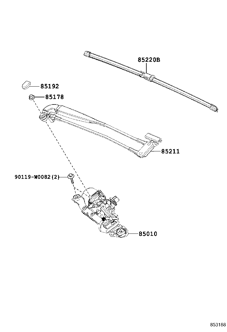 85212-0H020 BLADE, FRONT WIPER product image