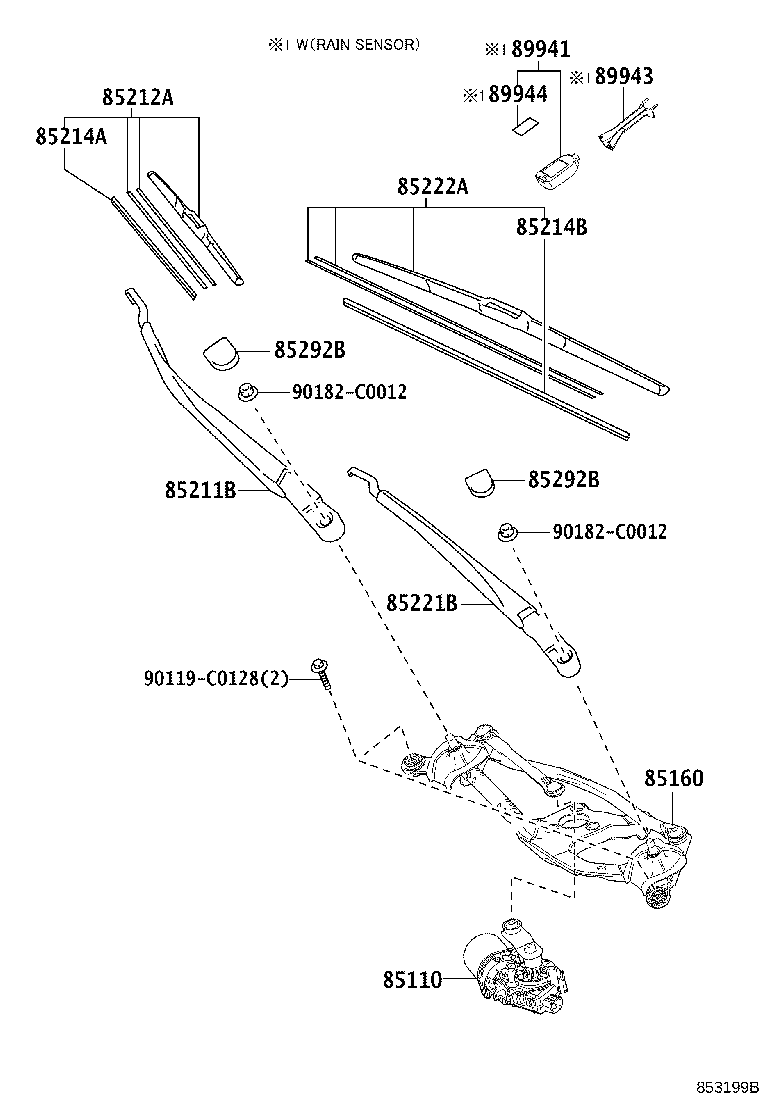 85110-02450 MOTOR ASSY, WINDSHIELD WIPER product image