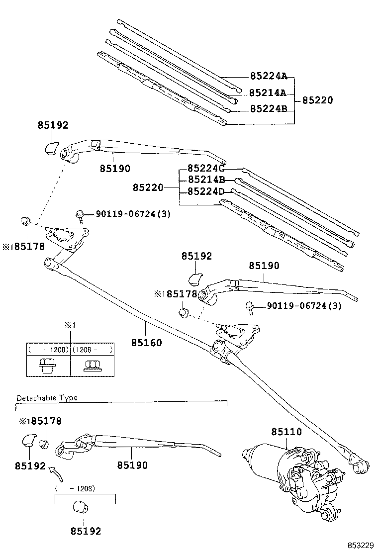 85212-60022 BLADE ASSY, WINDSHIELD WIPER product image