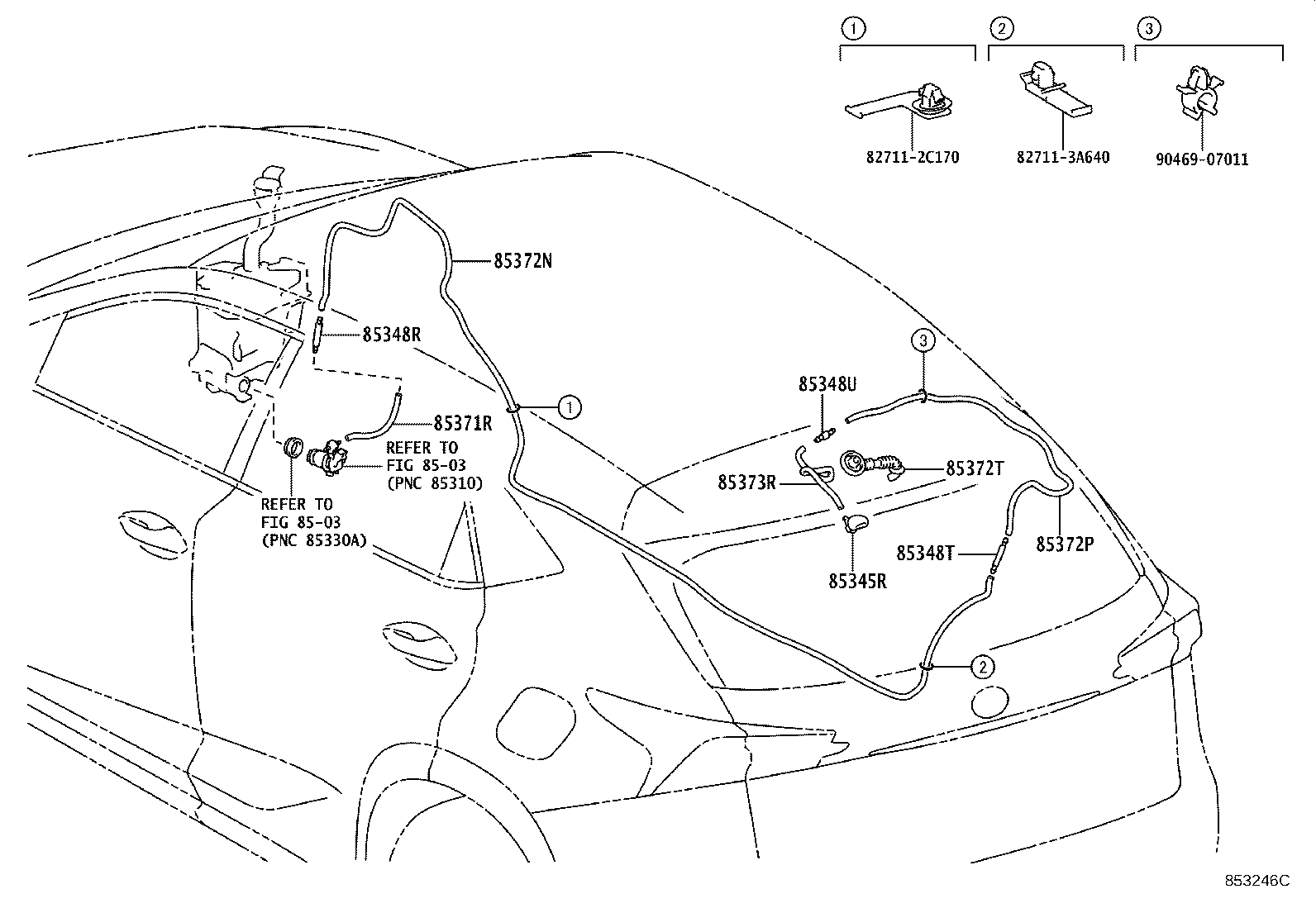 Toyota 90099-62130 HOSE, REAR WASHER (FROM JOINT TO JOINT), NO.1