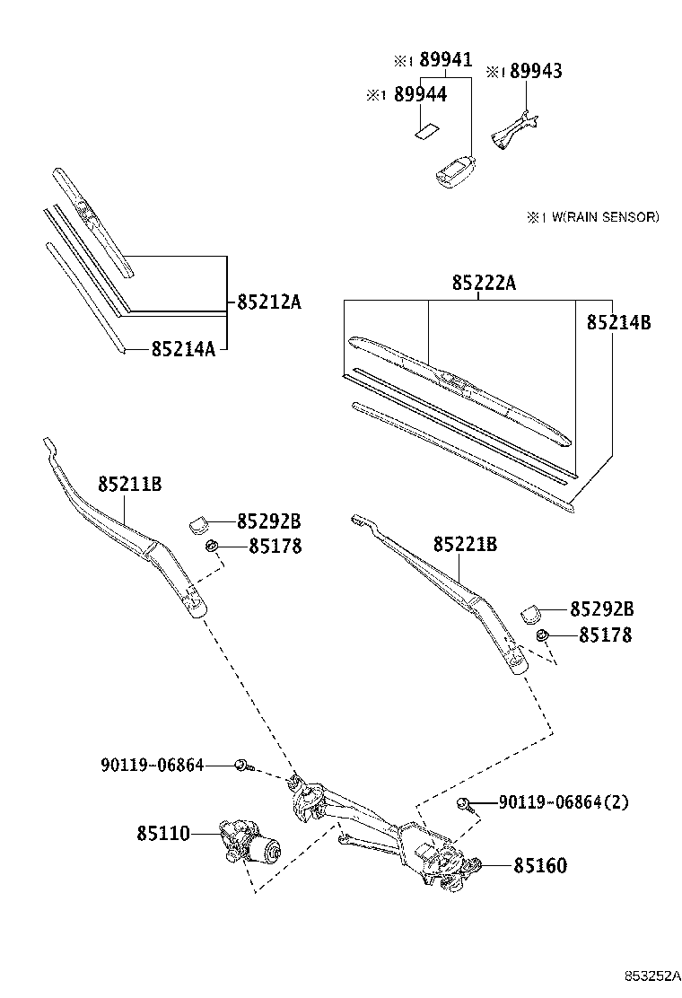 Toyota 85150-24150 LINK ASSY, WINDSHIELD WIPER