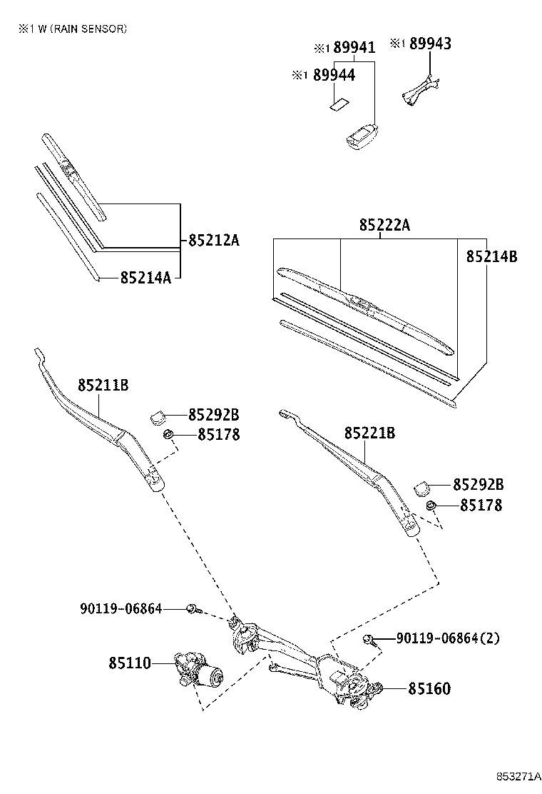 Toyota 85150-24140 LINK ASSY, WINDSHIELD WIPER