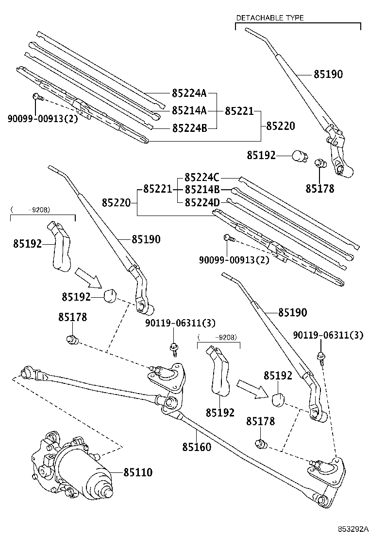 85110-60210 MOTOR ASSY, WINDSHIELD WIPER product image