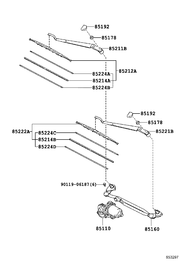 85150-42060 LINK ASSY, WINDSHIELD WIPER product image