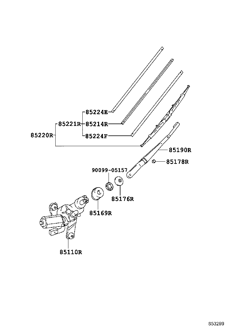 85243-60020 BLADE, REAR WIPER product image