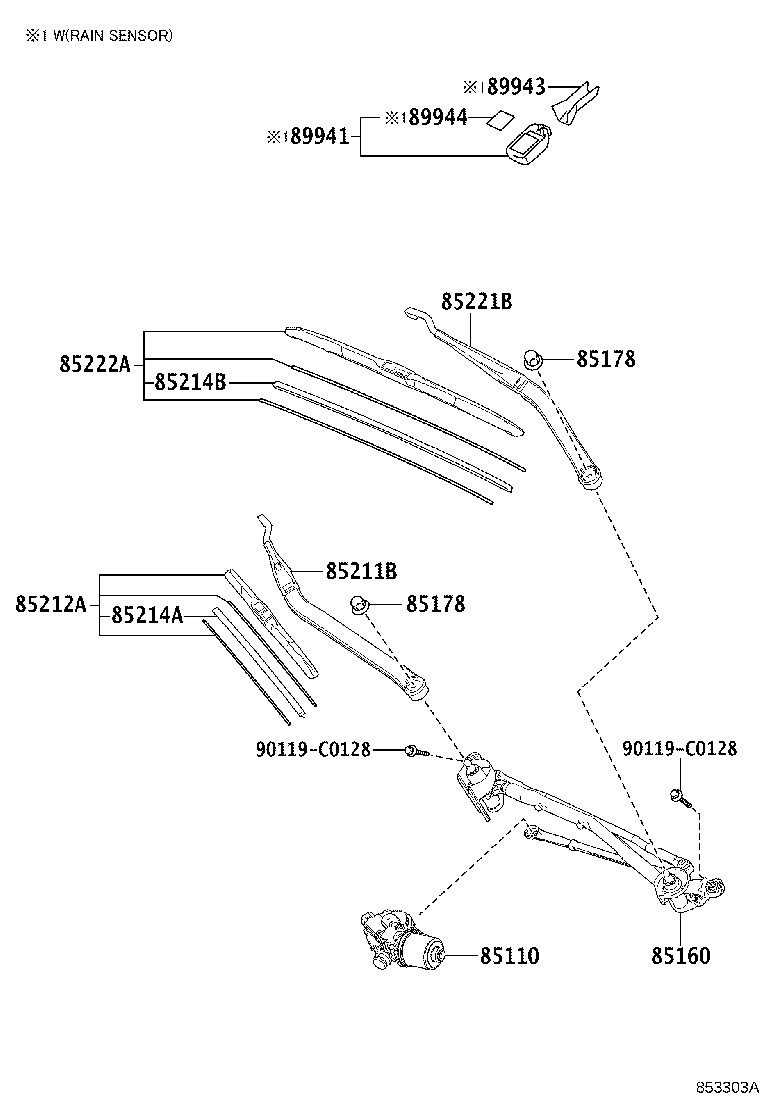 85110-0N030 MOTOR ASSY, WINDSHIELD WIPER product image