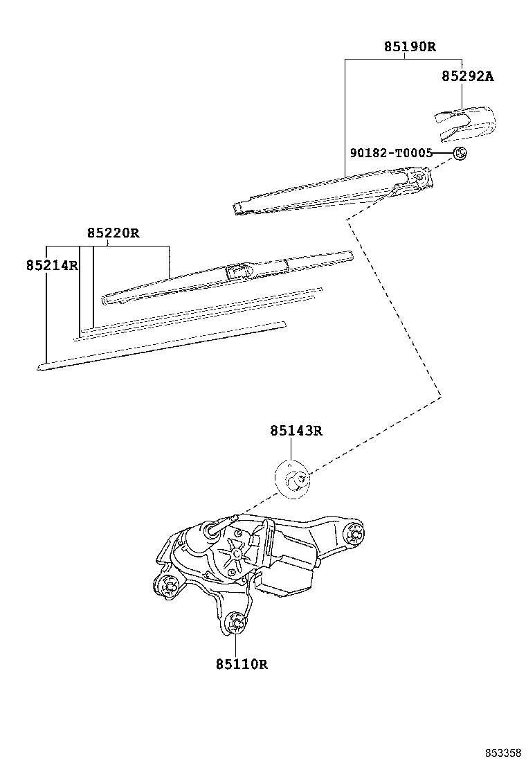 85143-0K110 GROMMET, REAR WIPER MOTOR product image