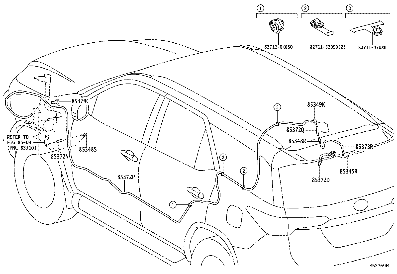 90068-59151 HOSE, REAR WASHER (FROM JOINT TO JOINT), NO.2 product image