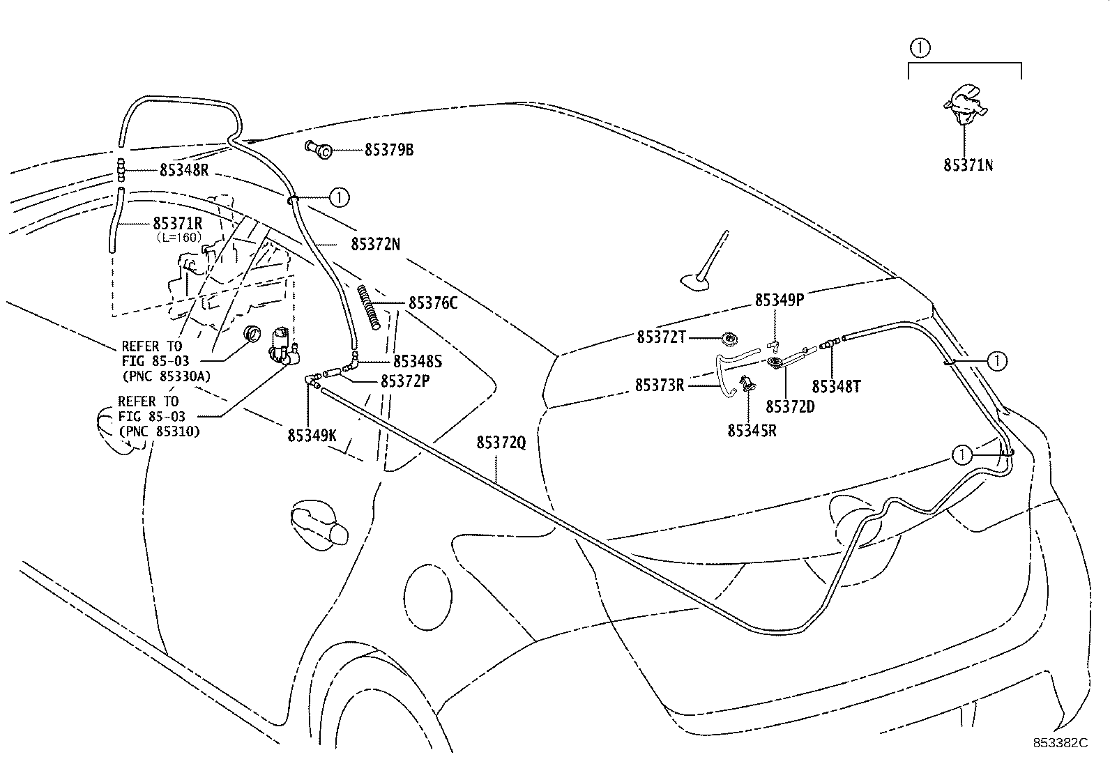 Toyota 85391-12030 NOZZLE, REAR WASHER