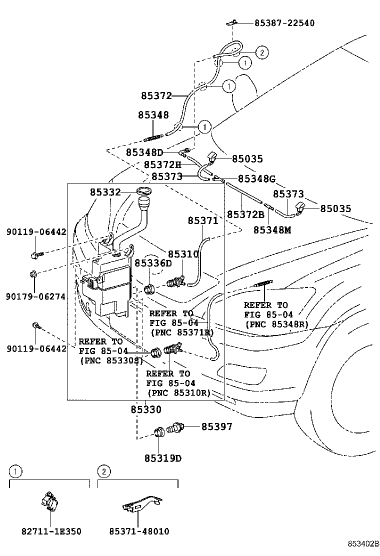 Toyota 85315-48100 JAR ASSY, WINDSHIELD WASHER