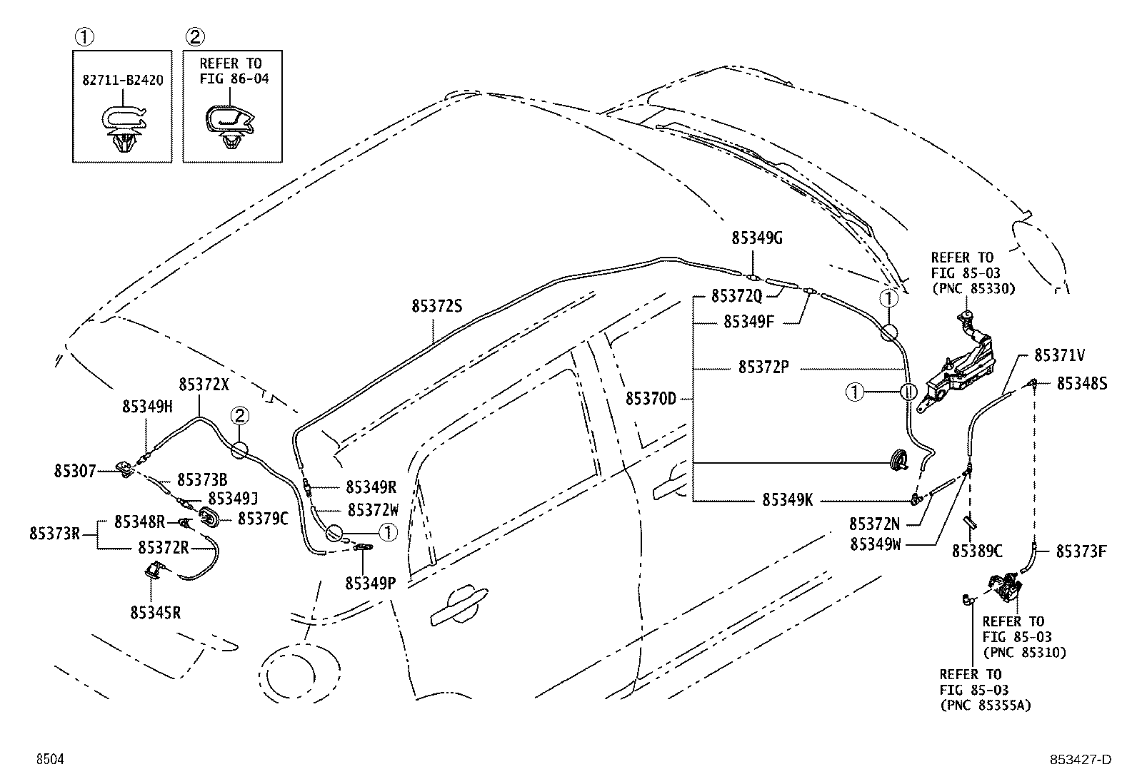 85370-B2K40 HOSE, REAR WASHER (FROM JOINT TO NOZZLE) product image