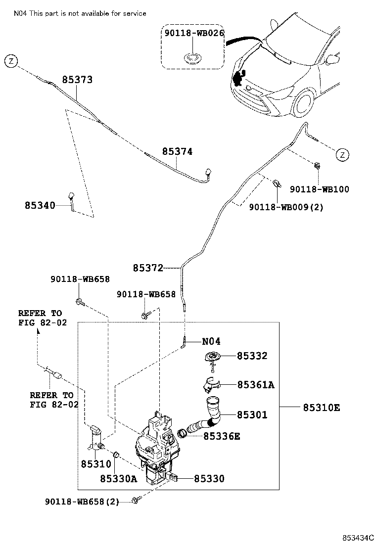 Toyota 85315-WB001 JAR ASSY, WINDSHIELD WASHER