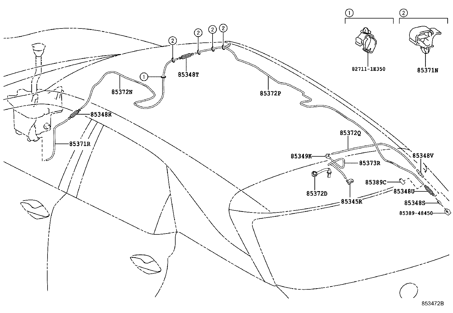 Toyota 90068-33067 HOSE, REAR WASHER (FROM JOINT TO NOZZLE)