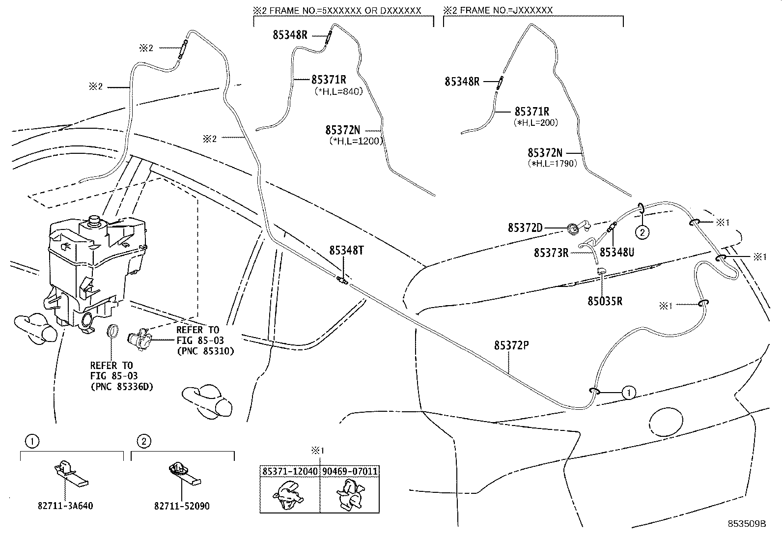 90099-62098 HOSE, REAR WASHER (FROM JOINT TO JOINT), NO.2 product image