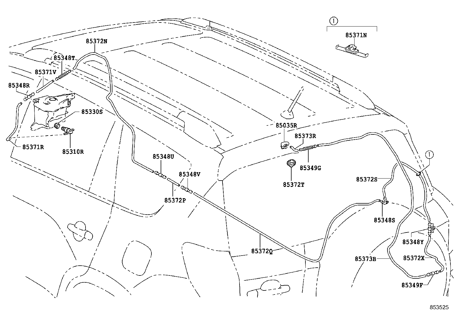 90068-59072 HOSE, REAR WASHER (FROM JOINT TO JOINT), NO.5 product image