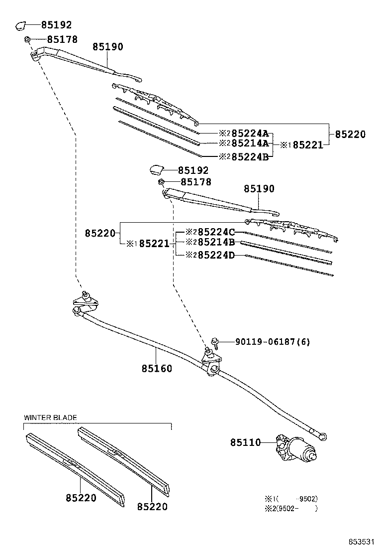 85110-1A020 MOTOR ASSY, WINDSHIELD WIPER product image