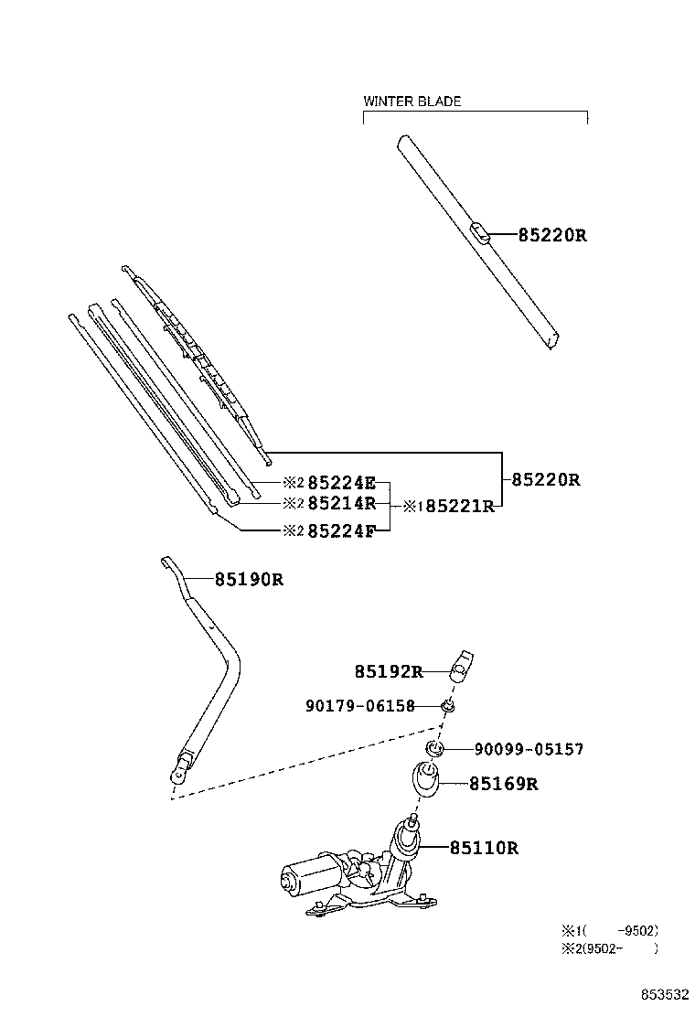 85130-13110 MOTOR ASSY, REAR WIPER product image