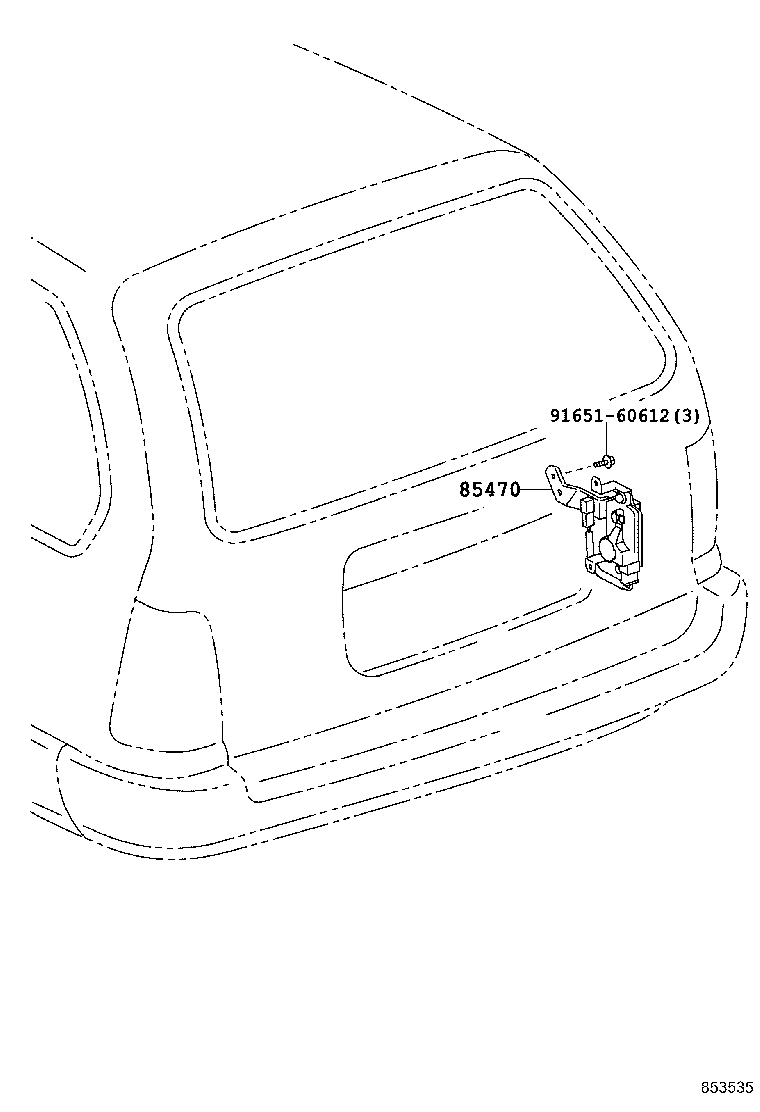 85470-13020 SOLENOID ASSY, DOOR CONTROL, REAR RH product image