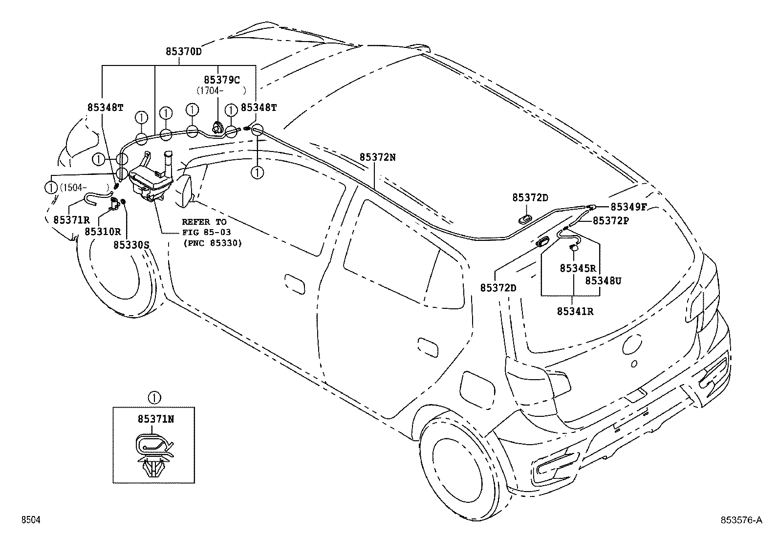 85391-BZ080 NOZZLE, REAR WASHER product image