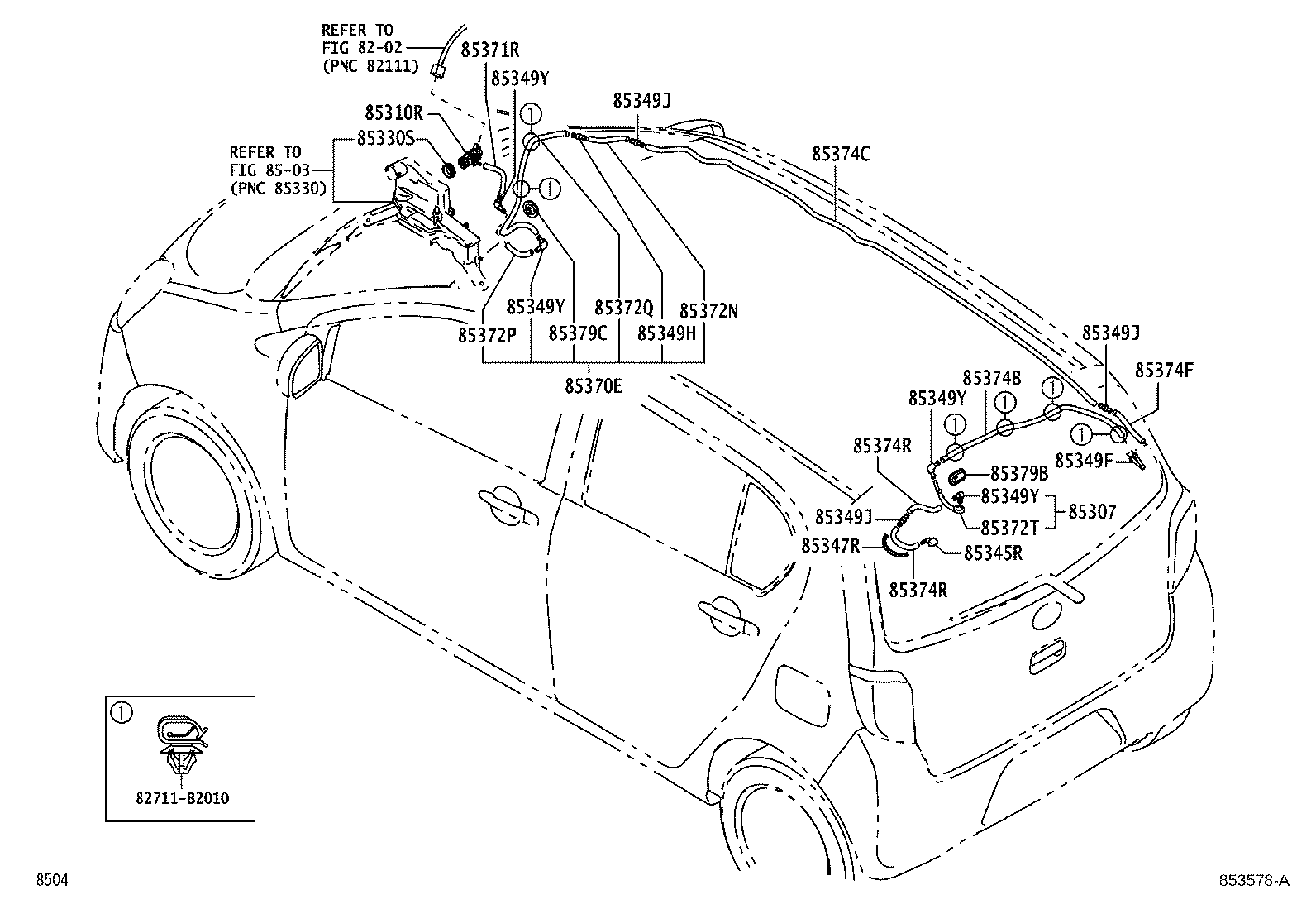 85391-B2140 NOZZLE, REAR WASHER product image