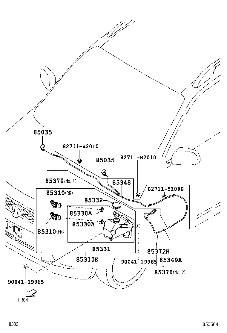 85381-B4010 NOZZLE SUB-ASSY, WASHER product image