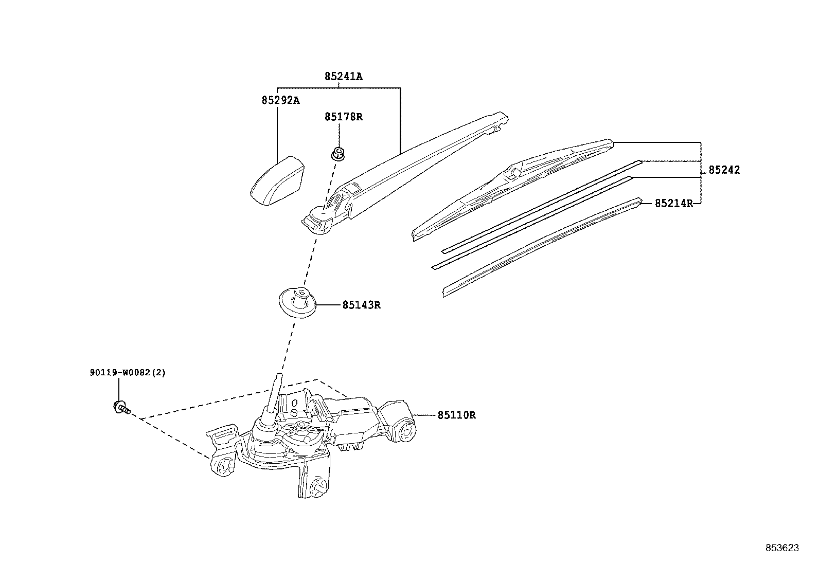 85130-F4010 MOTOR ASSY, REAR WIPER product image