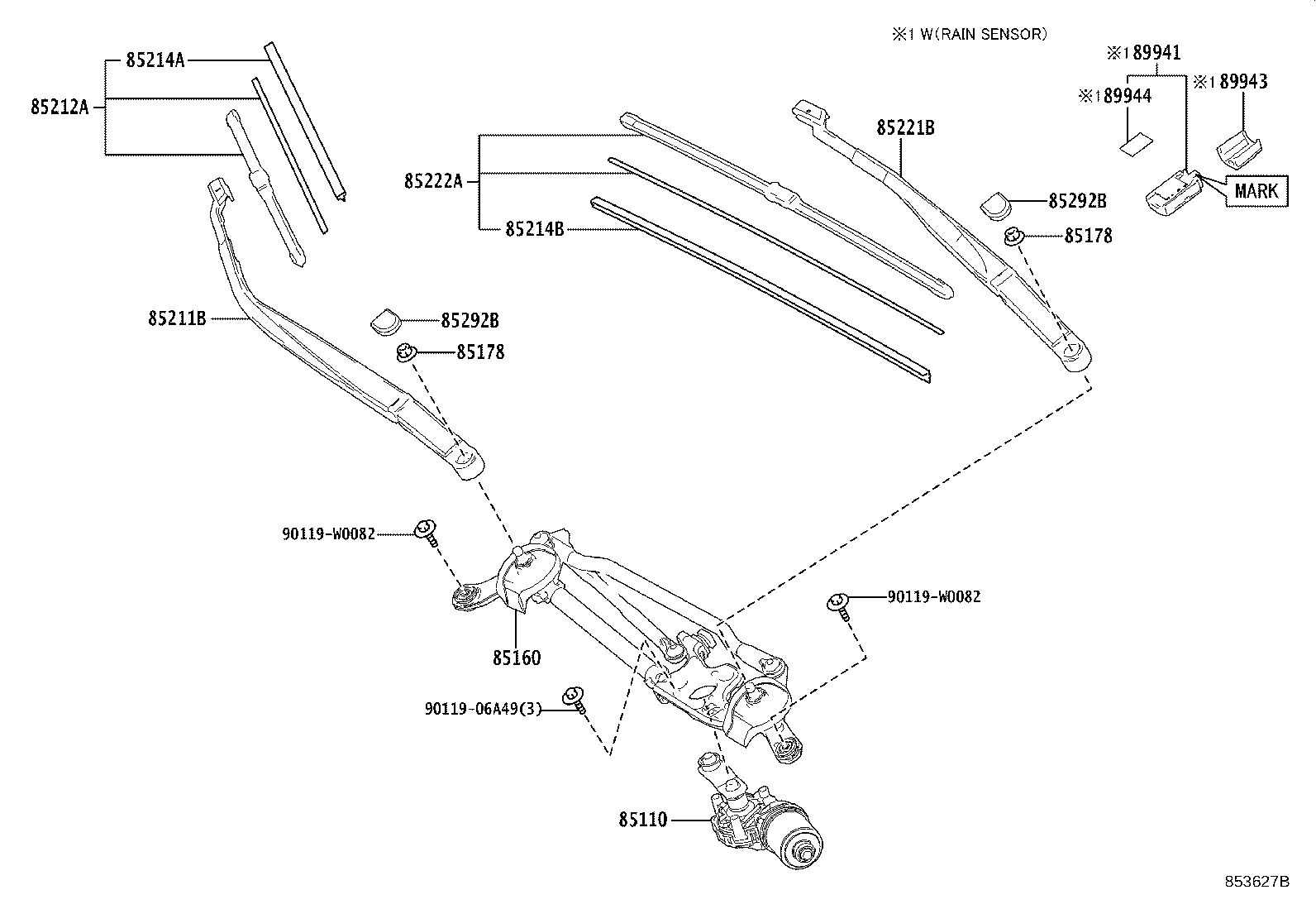 Toyota 85110-F4010 MOTOR ASSY, WINDSHIELD WIPER