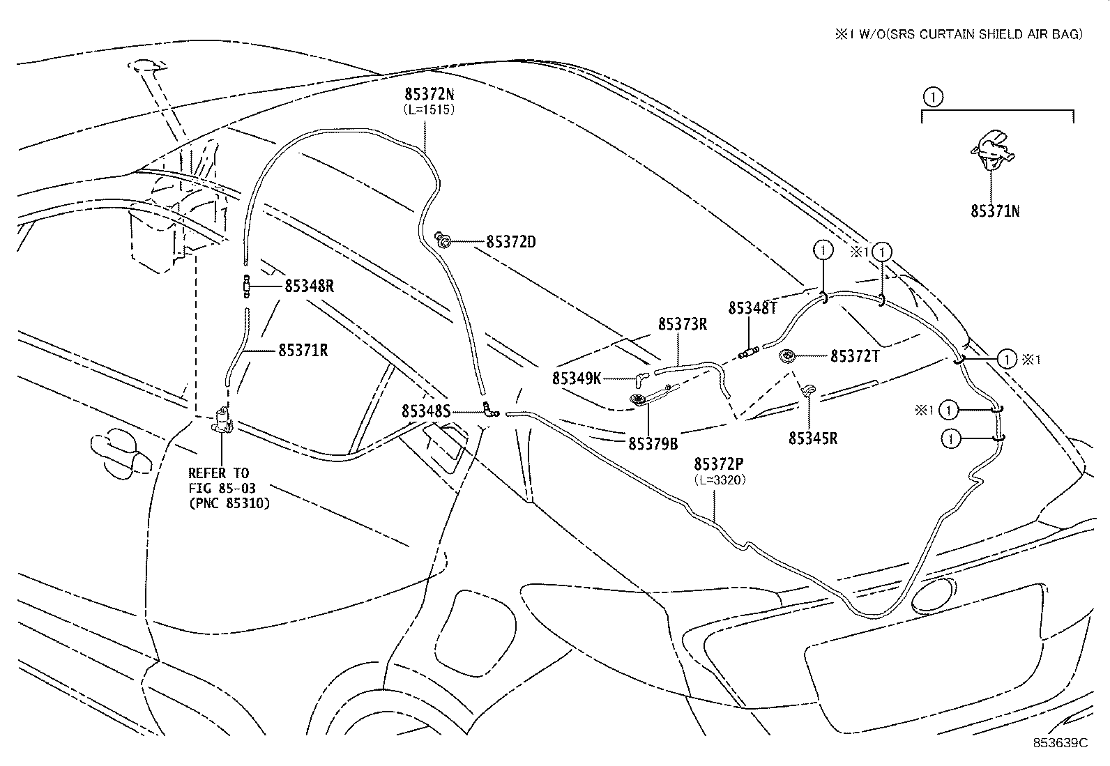85391-10030 NOZZLE, REAR WASHER product image